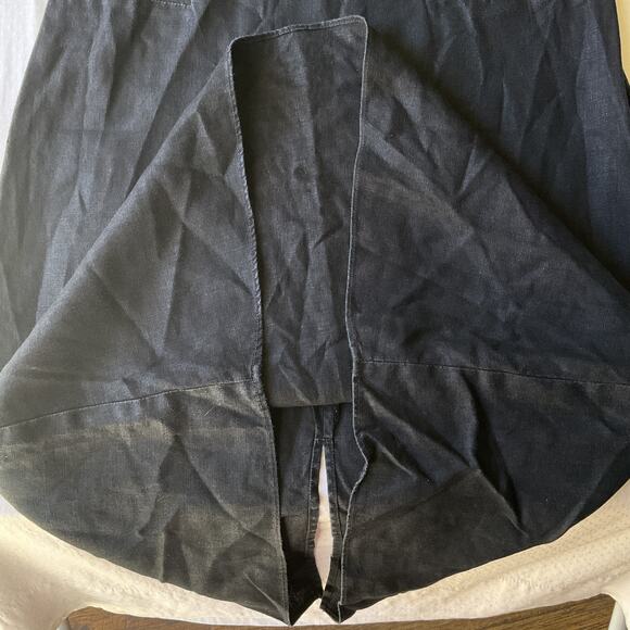 GAP Women Midi Dress Size 6 Black Cotton Linen Sheath Sleeveless Square Neck - Picture 8 of 10